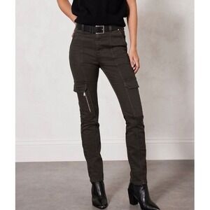 Mint Velvet Women's Washed Brown Cargo Pants Jeans  NWT US 6 (UK 10R) Utility